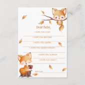 Woodland Autumn Baby Fox Wensen voor Baby Informatiekaartje (Voorkant)