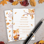 Woodland Autumn Baby Fox Wensen voor Baby Informatiekaartje