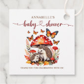 Woodland Autumn Hedgehog Baby shower Bedankjes Labels (Achterkant)