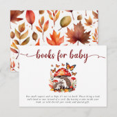 Woodland Autumn Hedgehog Baby shower Boeken Informatiekaartje (Voorkant / Achterkant)