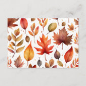 Woodland Autumn Hedgehog Baby shower Boeken Informatiekaartje (Achterkant)