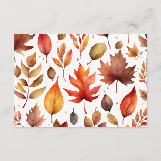 Woodland Autumn Hedgehog Baby shower Boeken Informatiekaartje (Achterkant)