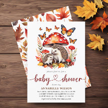 Woodland Autumn Hedgehog Baby shower