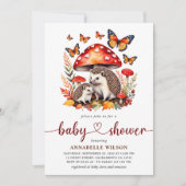 Woodland Autumn Hedgehog Baby shower Kaart (Voorkant)