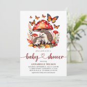 Woodland Autumn Hedgehog Baby shower Kaart (Staand voorkant)