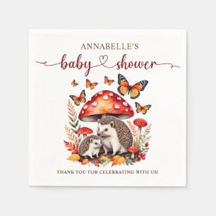 Woodland Autumn Hedgehog Baby shower Servet