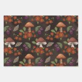Woodland Autumn Mushrooms Inpakpapier Vel (Voorkant 3)