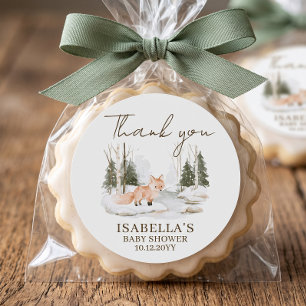 Woodland Avontuur Baby Shower Bedankt Ronde Sticker