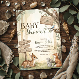 Woodland Avontuur Het is een Jongen Baby Borrel Kaart