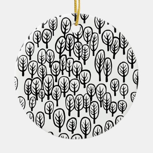 Woodland - B&W Keramisch Ornament (Voorkant)
