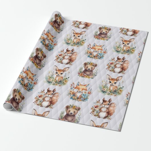 Woodland Babies Cadeaupapier (Uitgerold)