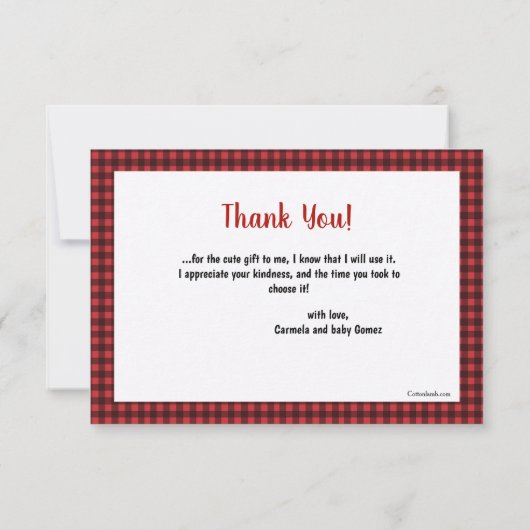 Woodland Babies Dank je wel Kaart (Achterkant)