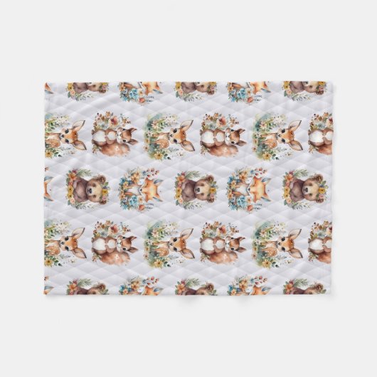 Woodland Babies Fleece Deken (Voorkant (Horizontaal))