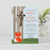Woodland Babies Grote Baby shower Uitnodiging (Staand voorkant)