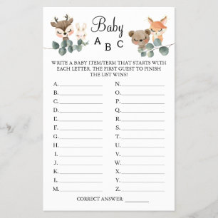 Woodland Baby ABC-douchekaart Flyer