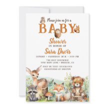 Woodland Baby Animal Baby shower Uitnodiging