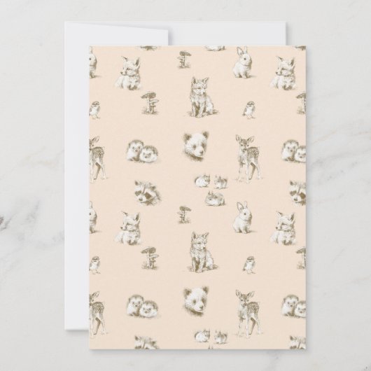  Woodland Baby Animals Baby shower Kaart (Achterkant)