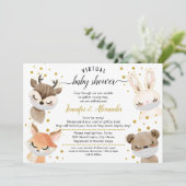 Woodland Baby Animals Baby shower per post Kaart (Staand voorkant)