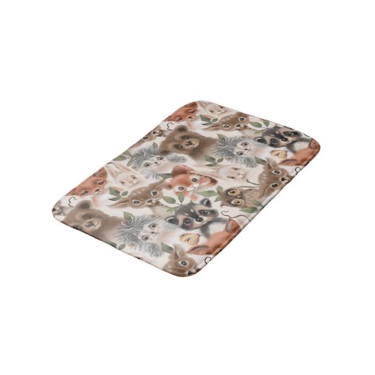 Woodland Baby Animals Badmat (Gekanteld)
