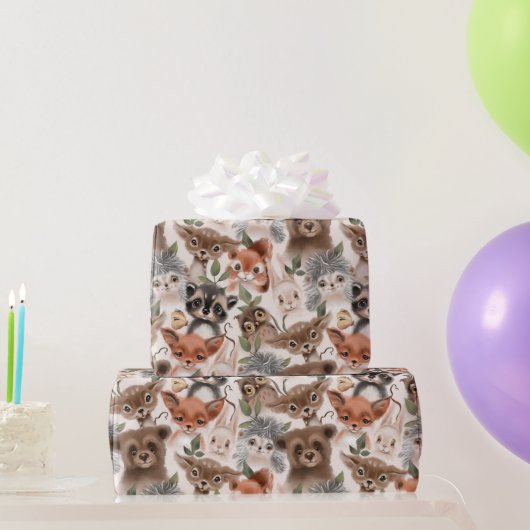 Woodland Baby Animals Cadeaupapier (Feestgeschenken)