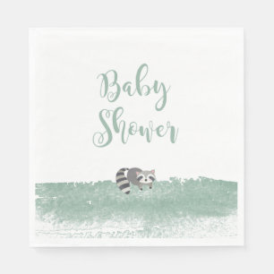 Woodland Baby Animals Greenery Baby shower servett Servet