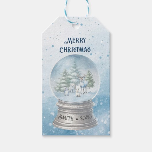 Woodland Baby Animals Kerstmis Cadeaulabel (Voorkant)