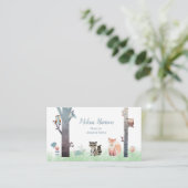Woodland Baby Animals Mammie Calling Card Visitekaartje (Staand voorkant)
