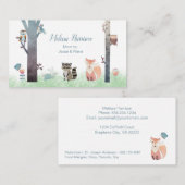 Woodland Baby Animals Mammie Calling Card Visitekaartje (Voorkant / Achterkant)