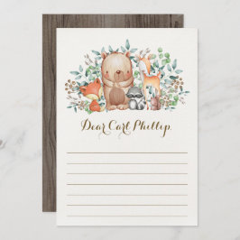 Woodland Baby Animals / Time Capsule Message Card Kaart