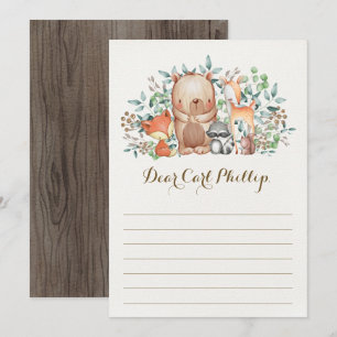 Woodland Baby Animals / Time Capsule Message Card Kaart