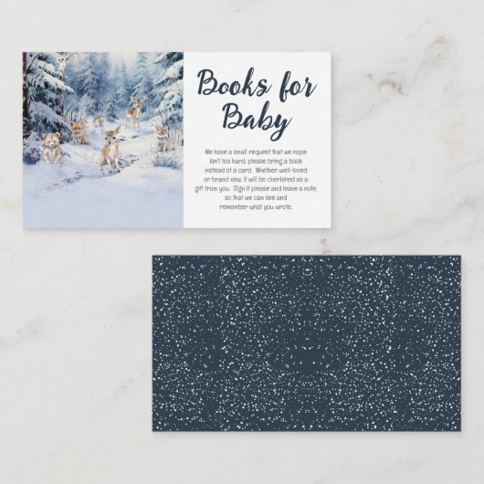 Woodland Baby Animals Winter Baby Boeken voor Baby Informatiekaartje (Voorkant / Achterkant)