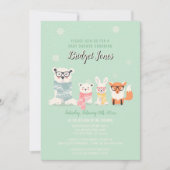 Woodland Baby Animals Winter Forest Baby shower Kaart (Voorkant)
