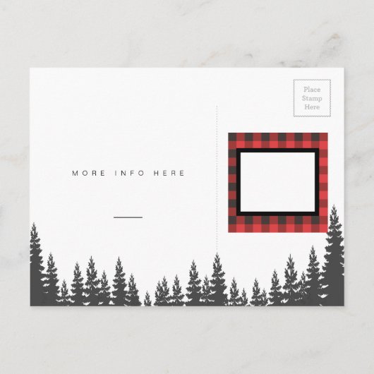 Woodland Baby Beer | Rustiek houthakker Baby showe Uitnodiging Briefkaart (Achterkant)