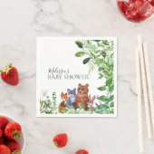 Woodland baby bos vrienden groen aangepaste partij servet (Insitu)