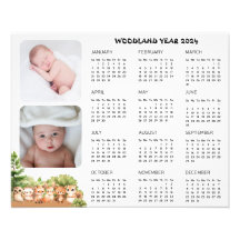 Woodland Baby Boy Fotokalender Poster