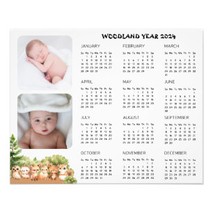 Woodland Baby Boy Fotokalender Poster