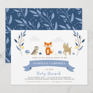Woodland Baby Brunch Invitation Kaart