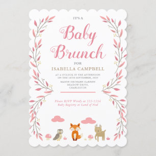 Woodland Baby Brunch Invitation Kaart