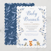 Woodland Baby Brunch Uitnodiging (Voorkant / Achterkant)