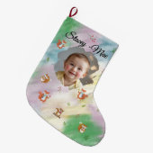 Woodland baby Christmas Stocking Grote Kerstsok (Voorkant (Hangend))
