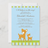 Woodland Baby Deer Baby shower Invitation Kaart (Voorkant)