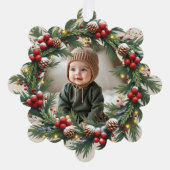 Woodland Baby Deer Eerste Kerstdag Gepersonaliseer Ornament Kaart (Voorkant)