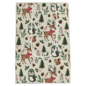  Woodland Baby Deer Woodsy Christmas Medium Cadeauzakje (Achterkant)