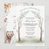 Woodland baby dier baby shower uitnodiging (Voorkant / Achterkant)