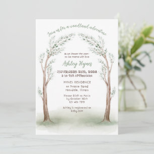 Woodland baby dier baby shower uitnodiging