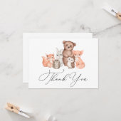 Woodland baby dieren dank u kaart (Voorkant / Achterkant in situ)