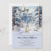 Woodland Baby Dieren Winterjongen Baby shower Kaart (Voorkant)