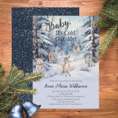 Woodland Baby Dieren Winterjongen Baby shower Kaart
