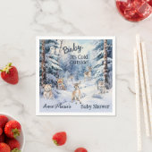 Woodland Baby Dieren Winterjongen Baby shower Servet (Insitu)