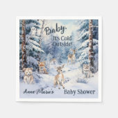 Woodland Baby Dieren Winterjongen Baby shower Servet (Voorkant)